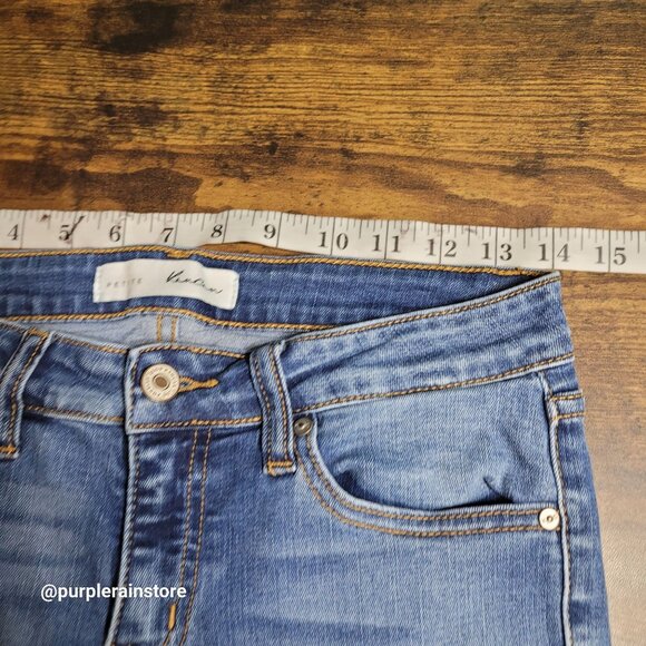 Kancan Jeans 27 P Skinny Mid Rise Raw Hem Medium Light Wash Denim KC8400M - Picture 7 of 13